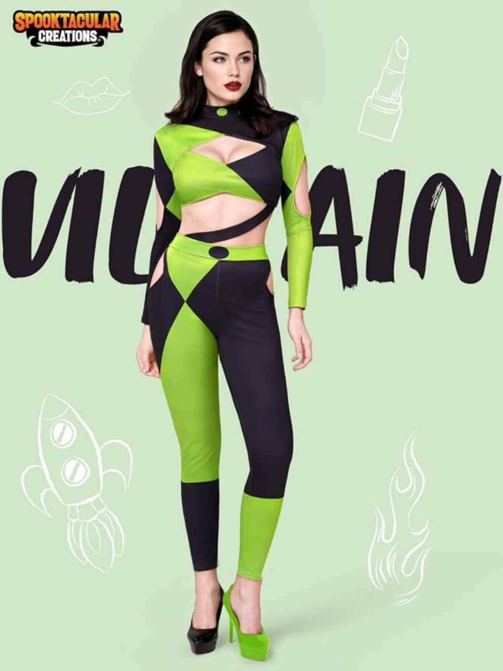 NWT Spooktacular Creations Women’s Flirty Villain Costume Size XL